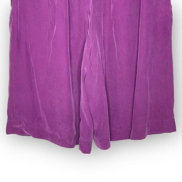 Liz Claiborne Vintage 100% Silk Wide Leg Bermuda Shorts Purple Women’s Size 8 - Picture 6 of 10